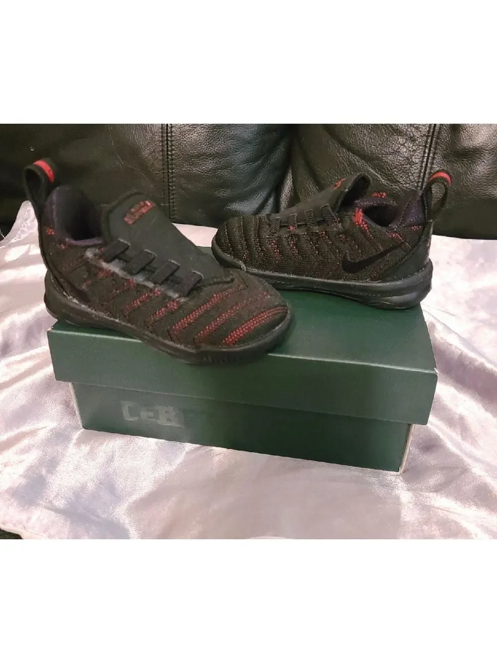 Nike LeBron 16 black and red toddler sneaker size 5c